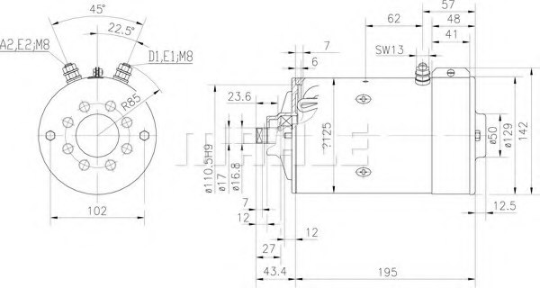 MAHLE ORIGINAL MM 89 Electric Motor